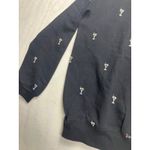 Lou & grey Black Martini Cocktail Embroidered Crewneck Sweatshirt Size S New Photo 2