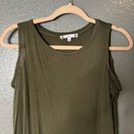 Iris  Large Olive Green Cold Shoulder Cutout Sleeveless Knit Top Photo 1