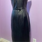 Ralph Lauren Vintage Leather Midi Dress Women Size 8 Black Quiet Luxury Mob Wife Photo 8