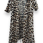 H&M Tan & Black Cheetah Print Short Sleeve Tie Top Cardigan Size M Photo 0