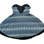 Free People Strapless Black Blue Embellished Frilly Skirt Dress Tulle Boho Small Photo 0