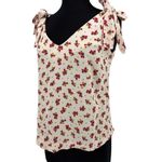 Sézane Lara Floral Tie Bow Straps Sleeveless Blouse | Sz 40 (US 8) | Mindy Print Photo 12