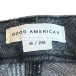 Good American  Straight Leg Jeans Grey Chewed Hem Stretch Cotton Size 6 Women's Photo 11