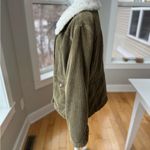 Vintage Sonoma Faux Fur Corduroy Penny Lane 70s Style Coat Size Large Green Photo 2