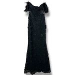 Lulus NWT Midnight Sparkle Black Embroidered Feather Bustier Maxi Dress XS Photo 1