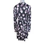 Yumi Kim  Tucked Away Duchess Wrap Dress Black Pink Floral‎ Women XS Long Sleeves Photo 4