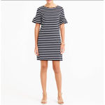 J.Crew‎ Ruffled Bell Sleeve Shift Dress in Black & White Stripes 100% Cotton, XS Photo 13