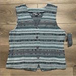 Vintage Koret‎ Blue Striped Button Front Vest Size Medium Photo 0