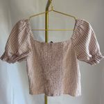 Madewell purple gingham puffed sleeve top. XXS Photo 2