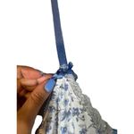 Laura Ashley  White Blue Floral Lace Trim V-Neck Sleep Shirt Women Sz XL Photo 5