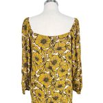 Anthropologie  tp Morgyn Floral Tunic Dress Yellow Ivory Size Large Photo 5