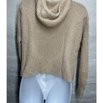 American Eagle Womens Cropped Light Pink Knitted Sweatshirt Size Small Photo 6