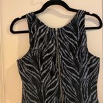 Free People  Black Gray Zebra Chenille Drop Waist Mini Dress Size 2 Pockets Photo 5