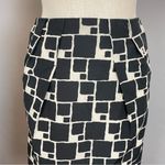 Banana Republic Skirt Cotton Silk Black White Abstract Blocks Pencil Pockets 4 Photo 3