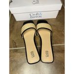 Croft & Barrow  Women's Camille Black Raffia Square Toe Slide Sandals Size 10 Photo 2