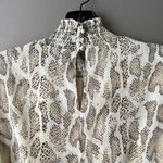 Lucy Paris ‎ sz S tan animal print victorian collar blouse NWOT Photo 7