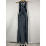 Anthropologie Maeve By‎  Navy Blue Crinkle Velvet Sleeveless Maxi Dress Size M Photo 8