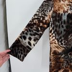 Peck & Peck  Neutral V-Neck Ruched 3/4 Sleeve Y2k Blouse Women's Size Medium Photo 4