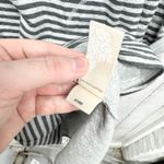 Soft Surroundings Dress Women Size XS Gray Black Stripe V-Neck Long Sleeve Midi Photo 3