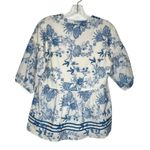 Anna Sui SUI by Blue White Blouse Top V Neck Embroidered Size Small New NWT Photo 5