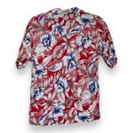 Diane Von Furstenberg Womens  Red Hawaiian Short-sleeve Button Down Shirt Size 10 Photo 2