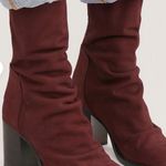 Free People Elle Block Heel Boots in Bordeaux Nubuck sz 37 (7) NWT Photo 6