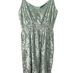 Anthropologie Hemant & Nandita Mint Green Velvet Dress Size SMALL Photo 5