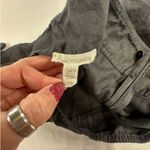 Eileen Fisher  Womens Pants Black Organic Linen Crop Side Zip Wide Leg Size Lg Photo 3