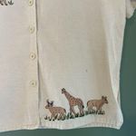 MPH Collection2 pc set. Cream Short Sleeve Shirt with Animal Print.Embroidered! Tan Size M Photo 7