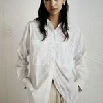 Madewell  Dolman Panel Cocoon Shirt Oversized White NO599 Size XS Photo 1