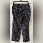Kate Hill  Navy Nautical Print Cropped Cotton‎ Pants Size 10P EUC Photo 1