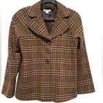 Pendleton PENDELTON PLAID TAN BROWN GREEN ORANGE BLAZER THREE BUTTON JACKET 10 Photo 1
