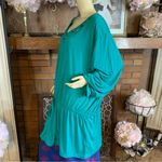 Venezia TEAL BEADED NECK DRAWSTRING WAIST V NECK TUNIC (4X) Photo 2