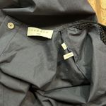 Sandro NWOT  Paris Back Button Short Sleeve Lace Front Shirt Navy Blue Sz 1 Photo 4