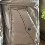 Vintage 70/80s Oatmeal Quilted Coat Purple Lining Photo 3