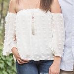 SheIn Strapless White textured top Photo 0