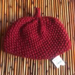 Neiman Marcus PATRICIA UNDERWOOD too () Maroon Nubby Wool Beanie Hat NWT Photo 0