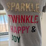 1901 NWT  Heather Gray  Sparkle, Twinkle, Happy & Joy Festive Tee, Small Photo 1