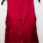 Moda International Crimson Ruffle Blouse 100% Silk Small Elegant Party Dark Pink Red Photo 4