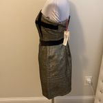 See By Chloe  Gold Black Metallic Strapless Dress Photo 3