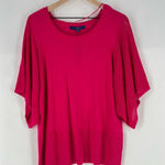 Apt. 9  Perforated Mesh Wide Short Sleeve Dolman‎ Knit Sweater Pink XXL Photo 0