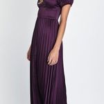 Lulus NWOT  Flawless Forever Dark Purple Satin Pleated Midi Dress Size XXS Photo 1