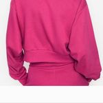 Victoria's Secret Victoria Secret Magenta Lace Up Cropped  Fleece Sweatshirt Size Medium Photo 1