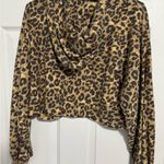 Zenana Outfitters Leopard Print Cropped Hoodie Photo 1