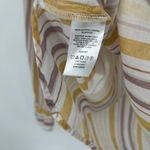 Loft Mustard Yellow Stripe Popover Top Lightweight Beachy Long Sleeve Size L Photo 9