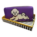 Marc Tetro White Bichon Frise Dog Zip Wallet Purple Photo 0