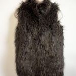 Anthropologie Kenar Faux Fur Brown Vest Small Hook Closure Sleeveless Lined Soft Small Photo 1
