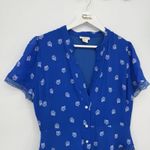 Shoshanna  Blue Marlene Floral Button Front Mini Dress Size 8 Formal Photo 1