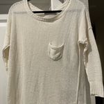 Brochu Walker  Cream Knit Sweater with Pocket Photo 0