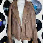 80s Vintage Genuine Leather Bomber Jacket Size 48 Tan Photo 0
